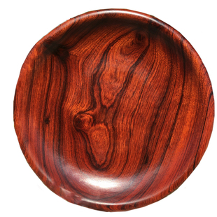 红木果盘精品水波纹整木料盘子20cm缅甸花梨实木质桌面家用糖果碟