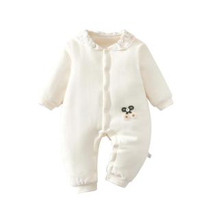 婴儿衣服秋冬夹棉连体衣加厚保暖棉服婴幼儿宝宝冬装女宝a类6冬季