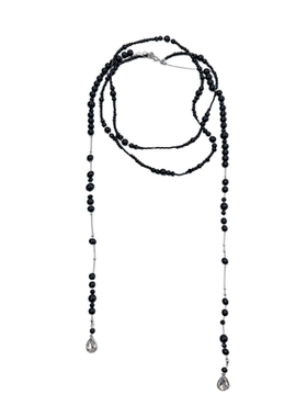 欧美多层次黑色串珠项链