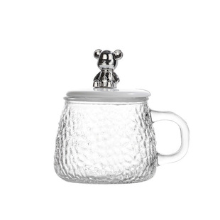 【买一送一】玻璃杯ins风水杯女生高颜值带盖办公室咖啡早餐杯子