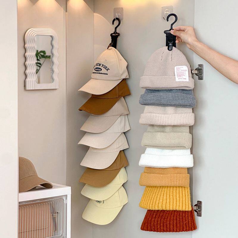 帽子收纳衣柜挂帽子神器家用门后棒球帽鸭舌帽挂架宿舍衣帽架挂钩