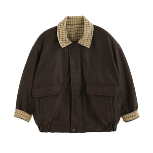 砚台家女童复古夹棉皮衣外套冬装儿童宝宝加厚保暖百搭机车服夹克