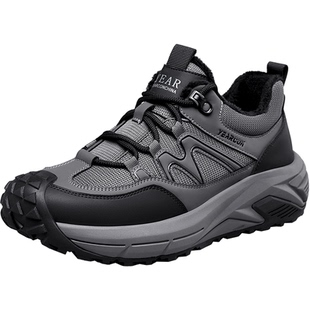 意尔康男鞋2025冬季新款加绒户外登山旅游徒步运动休闲鞋复古男士