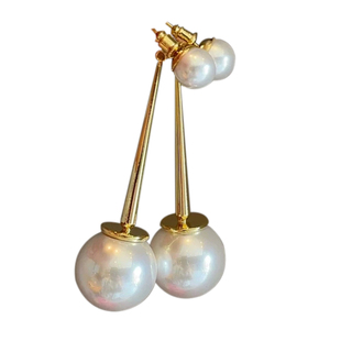 夸张两戴珍珠耳环女2024新款爆款高级感轻奢小众设计气质名媛耳饰