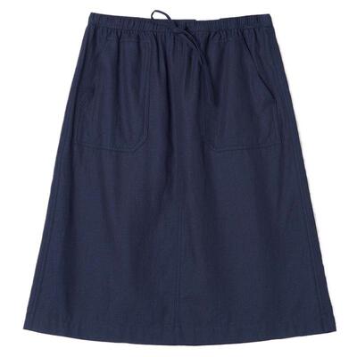 KleeKlee靛蓝染仿裂织蓝布小A裙