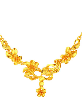 仿真饰品镀黄金项链女婚庆锁骨链