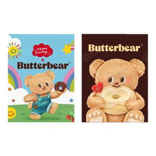 黄油小熊卡通可爱装饰画拍照背景ins风卧室宿舍自粘装饰画芯海报