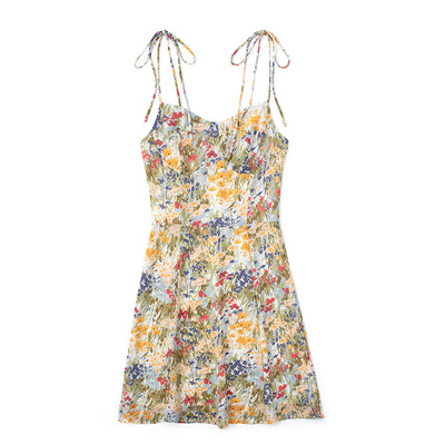 法式碎花吊带裙辣妹连衣裙短裙