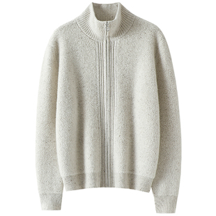 一种静奢魅力~加厚圈圈100%纯山羊绒拉链开衫女高领羊绒毛衣外套