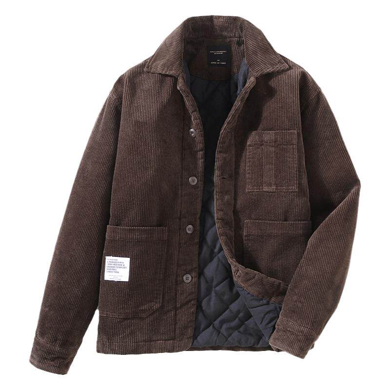 灯芯绒棉服男冬季加厚保暖上衣