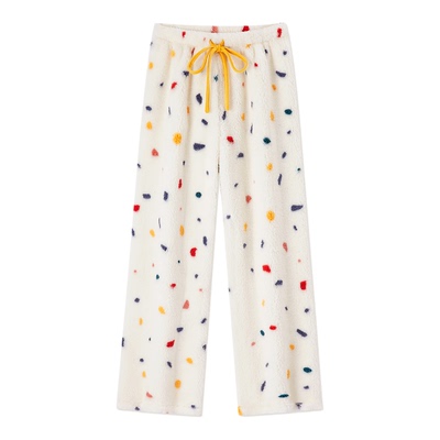 BE多巴胺几何珊瑚绒睡裤女冬