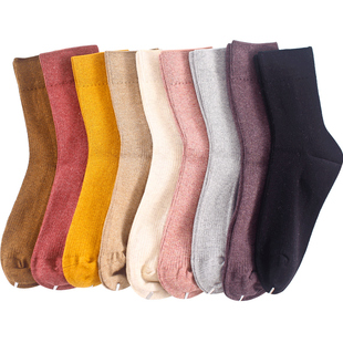 冬天袜子女中筒秋冬款加绒加厚纯棉保暖毛巾长袜冬季雪地袜ins潮