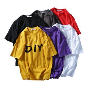 纯棉定制t恤印logo大码团队装工作服短袖运动会班服团建文化衫夏