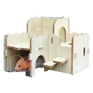 金丝熊仓鼠房子小木屋窝造景躲避屋木质专用解闷玩具笼子生活1