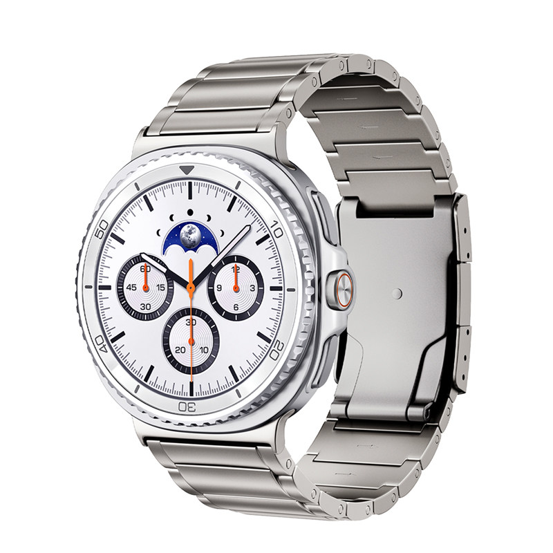 鹿洛可LULULOOK适用三星Watch 9/8表带watch 8 classic纯钛金属表带折叠扣高级商务风男士智能手