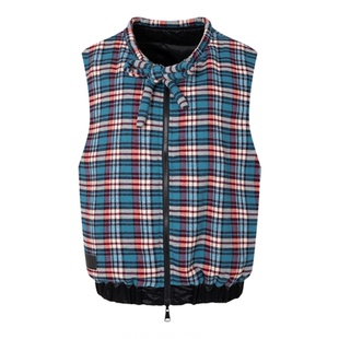 【张泽禹同款】ALL BEINGS26SS春季新款格纹抽绳轻薄绗棉拉链马甲