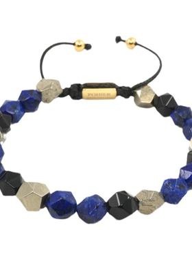 pohier宝喜儿黄铁矿青金手链