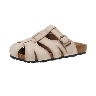 凉拖鞋女平底2026年夏季新款包头半拖勃肯鞋女外穿复古镂空猪笼鞋