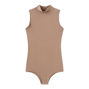 Style系列谢欣同款修身超弹半高领莫代尔连体无袖现代舞演出外穿