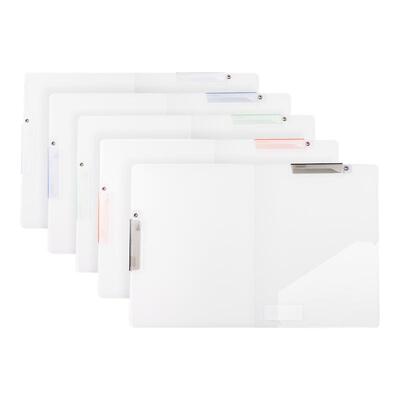 得力PP双夹旋转抽杆夹试卷夹