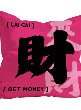 发财暴富网红文字抱枕含芯