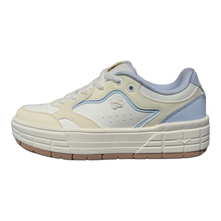 安踏运动皎月女子经典简约风撞色板鞋小白鞋百搭休闲鞋122548032