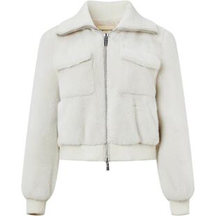 商场同款 宝姿PORTSPURE女装2025秋冬新品通勤白色环保皮草外套