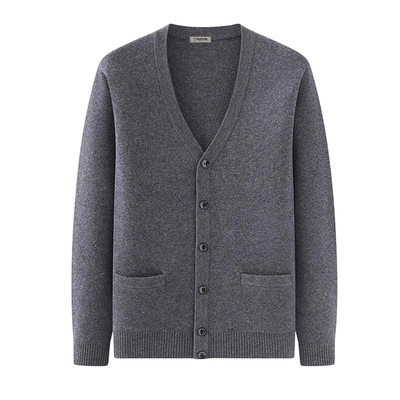 啄木鸟100纯羊毛衫男士开衫外套