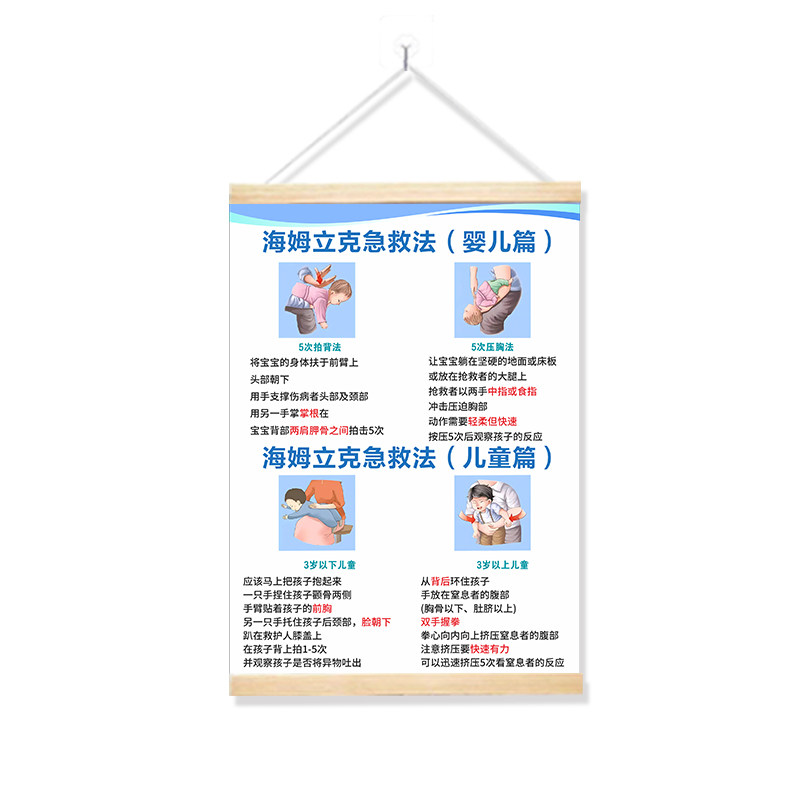 海姆立克急救法挂图婴儿呛奶预防玩具挂图/认知卡