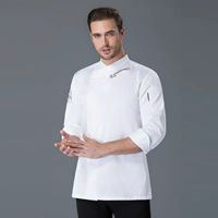 Белый единственный топ [вышитый шеф -повар с длинным рукавом] те же самые мужчины и женщины