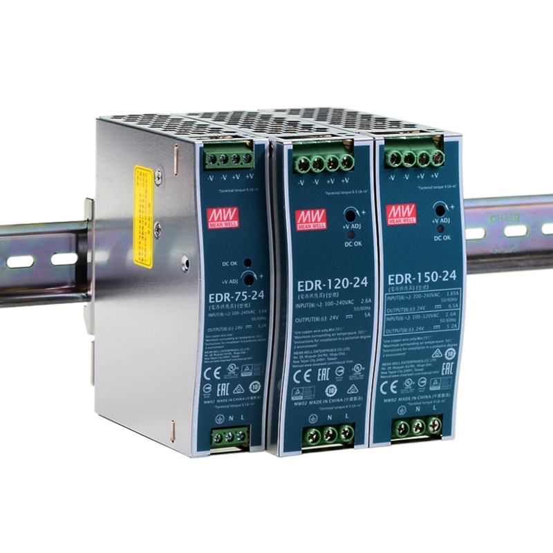 EDR/XDR明纬220转24V开关电源12/48/36导轨75E150W120直流240/480