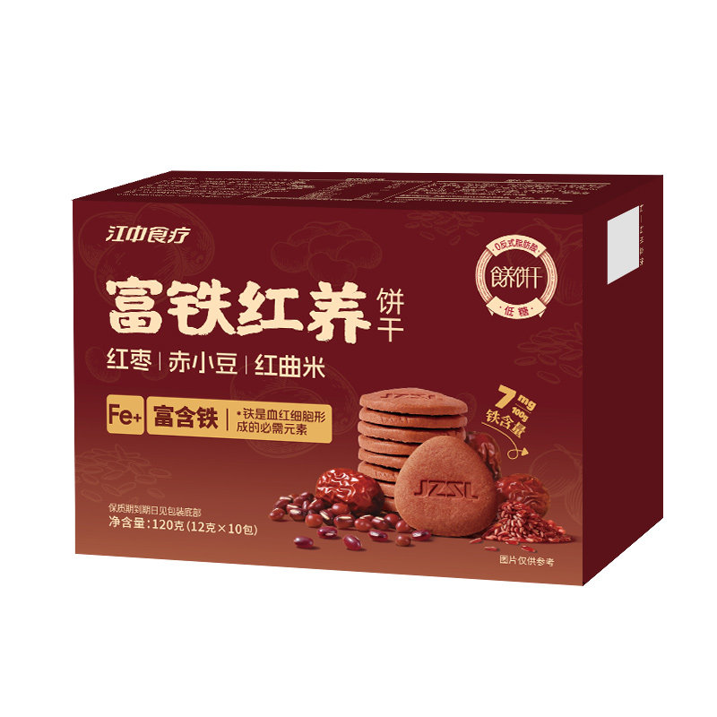 江中食疗富铁红养饼干红枣赤小豆低糖健康滋补零食办公室下午茶