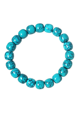 菱镁矿网花老型珠单圈手链瓷蓝色乌蓝花松石平替款手串男女款手串