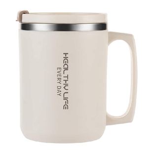 广意304不锈钢马克杯双饮式轻奢高颜值一杯多用冲泡咖啡牛奶杯