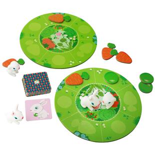 DJECO儿童桌面游戏兔子大丰收2-3-4岁宝宝桌游幼儿大J小D卡牌益智