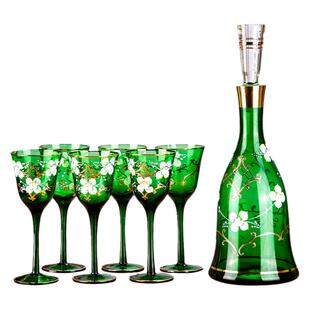 结婚交杯酒杯中国红色婚庆酒具套装 结婚高脚杯子 玻璃酒壶红酒