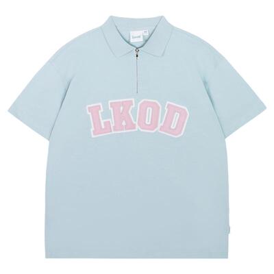 半拉链情侣短袖polo衫