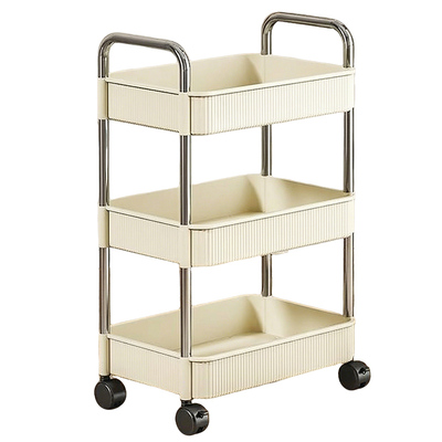 小推车置物架卧室简易带轮多层架子宿舍客厅落地可移动零食收纳架