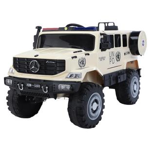 儿童电动车可坐人大款四轮越野汽车男女孩宝遥控玩具童车奔驰警车