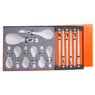 餐具筷子勺子套装家用2026新款长筷子陶瓷个人专用中式高档汤勺