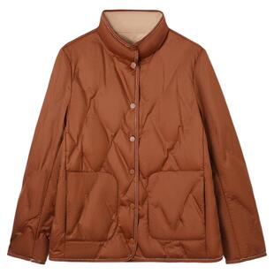 【正反两穿】枫竺95白鹅绒立领轻薄短款羽绒服外套女2025冬季新款