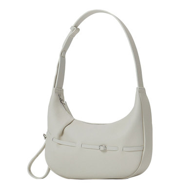 Sotender贝壳气息头层牛皮羊皮简约月牙包hobo单肩斜挎腋下包女包