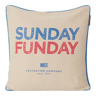 Lexington棉标志刺绣靠垫沙发蓝色抱枕橙柚沙滩客厅方靠字母靠垫