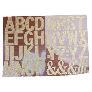 字母贴纸7cm大写字母贴画不干胶亮闪闪金粉亮粉blingbling学士帽