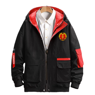 东德民主德国DDR社会主义纪念夹克连帽薄款男女加绒外套帽衫衣服