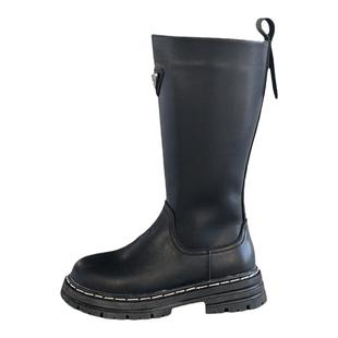 贝然儿童靴女童公主高筒靴皮靴长筒单靴棉靴马丁靴马靴秋冬时装靴