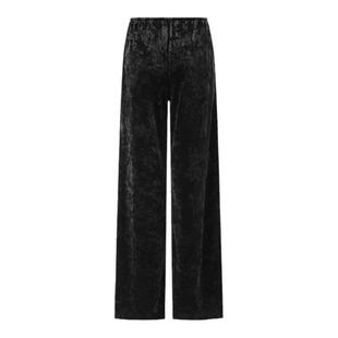 戚薇同款HAI STUDIO 2025春夏女丝绒松紧腰长裤 复古宽松休闲裤子