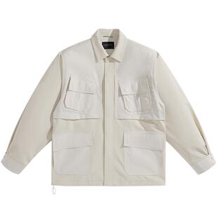 太平鸟男装 潮流休闲日系工装翻领夹克男潮B2BCE1339