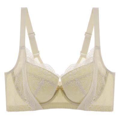 依曼丽软钢圈大胸显小薄棉杯文胸