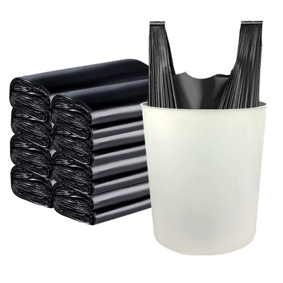 手提垃圾袋背心式加厚特厚黑色款